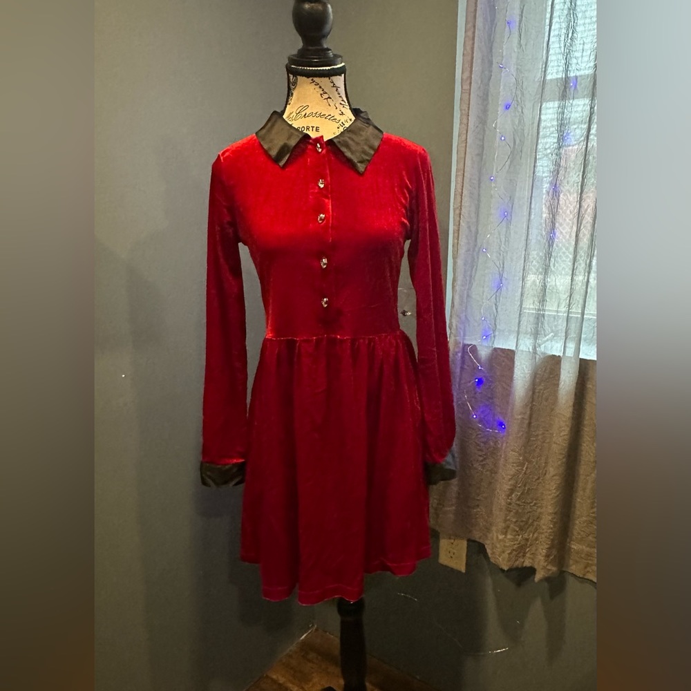 NWT ModCloth Red Velvet Dress! ❤️💀